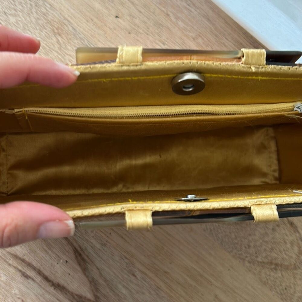 Vintage Shiraleah Vietnam 50s Bakelite tortoiseshell loose site handbag as is - Picture 6 of 9